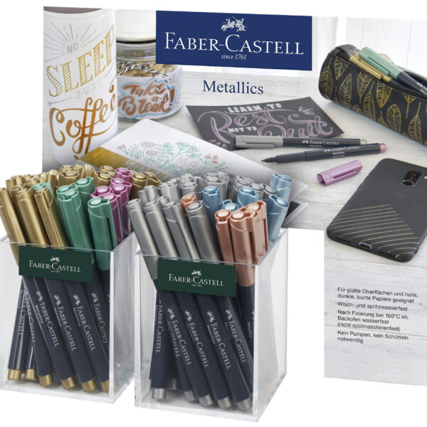FABER-CASTELL metallic marker, 2 stuks in koker, 1,5mm