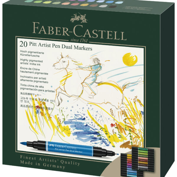 FABER-CASTELL tekenpen PITT artist pen Dual Marker, 20 stuks in doosje