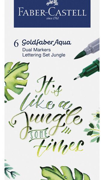 FABER-CASTELL aquarelmarker GOLDFABER, 0,6 mm, 6 stuks in etui Jungle