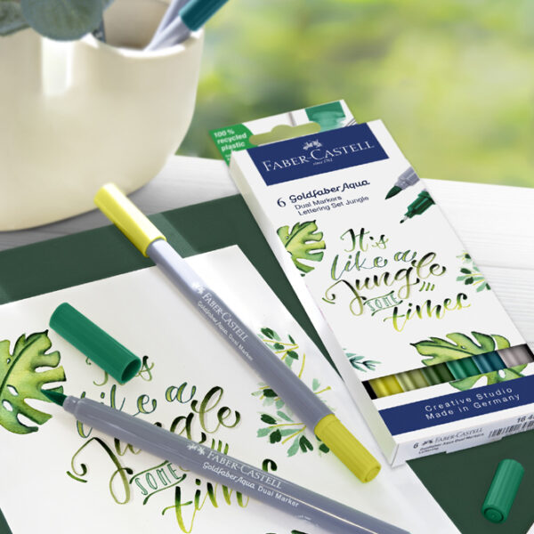 FABER-CASTELL aquarelmarker GOLDFABER, 0,6 mm, 6 stuks in etui Jungle
