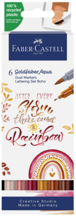 FABER-CASTELL aquarelmarker GOLDFABER, 0,6 mm, 6 stuks in etui BoHo