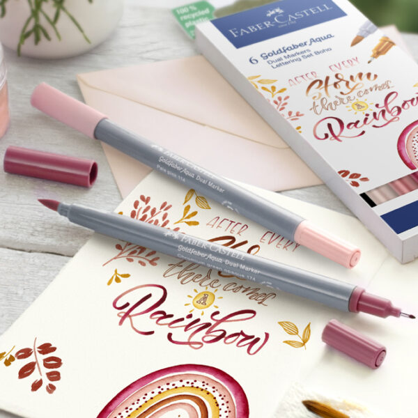 FABER-CASTELL aquarelmarker GOLDFABER, 0,6 mm, 6 stuks in etui BoHo