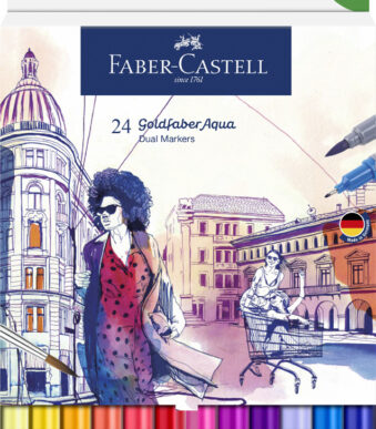 FABER-CASTELL aquarelmarker GOLDFABER, 24 stuks in etui