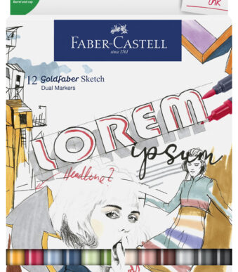 FABER-CASTELL Sketch Marker GOLDFABER, 12 stuks in etui