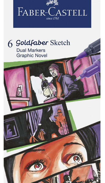 FABER-CASTELL Sketch Marker GOLDFABER, 6 stuks in etui Graphic Novel