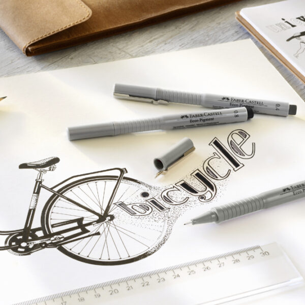 FABER-CASTELL Pigmentliner ECCO PIGMENT, zwart, 8 stuks in etui