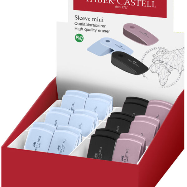 FABER-CASTELL kunststof-vlakgum SLEEVE MINI, kleuren assorti