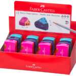 FABER-CASTELL dubbele puntenslijper SLEEVE, kleuren assorti
