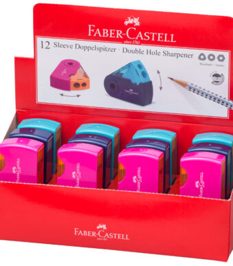 FABER-CASTELL dubbele puntenslijper SLEEVE, kleuren assorti