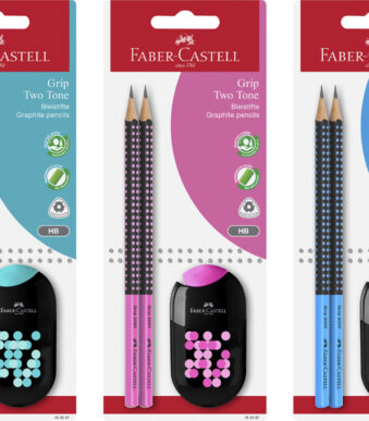 FABER-CASTELL schrijfset GRIP TWO TONE, B, 2 mm, blisterkaart