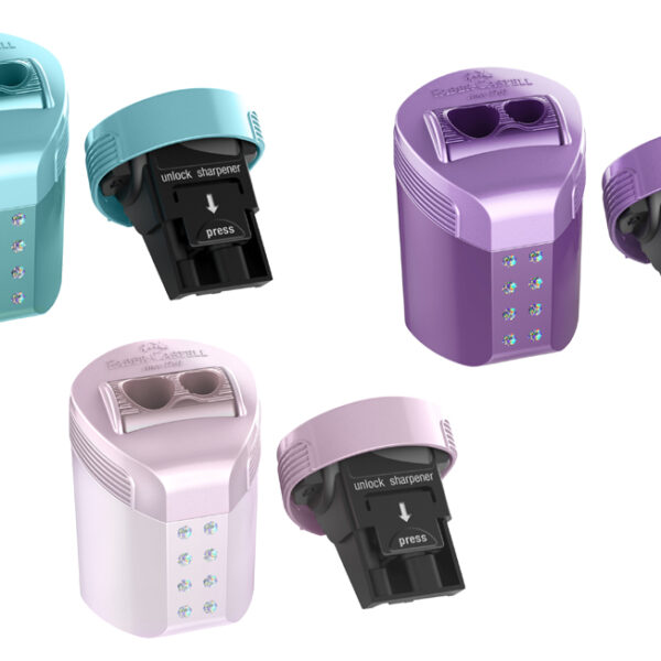 FABER-CASTELL dubbele puntenslijper RollOn SPARKLE, blisterkaart