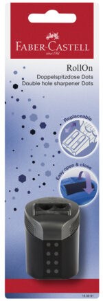 FABER-CASTELL dubbele puntenslijper RollOn DOTS, blisterkaart