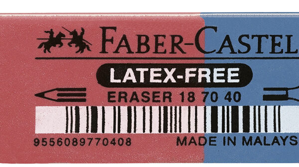 FABER-CASTELL rubber-combi vlakgum 7070-40, rood / blauw