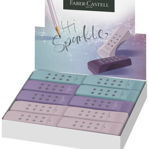 FABER-CASTELL kunststof-vlakgum RollOn SPARKLE, kleuren assorti, 20 stuks
