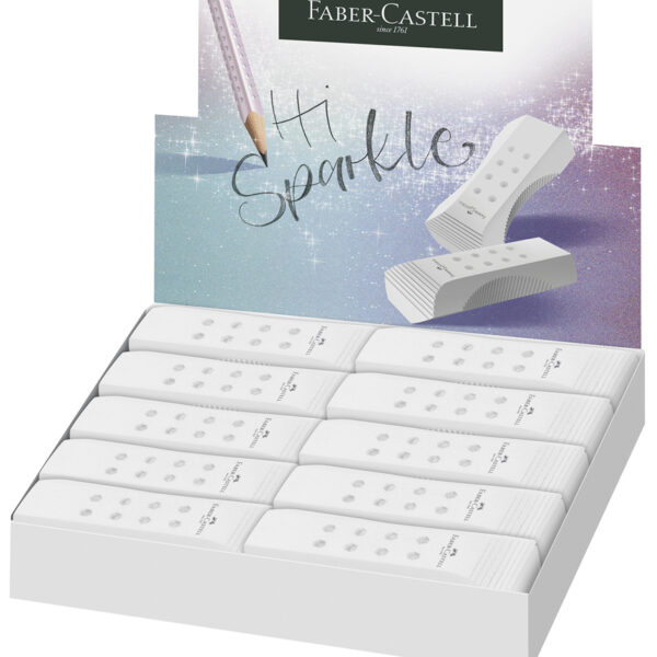 FABER-CASTELL kunststof-vlakgum RollOn SPARKLE, wit, 20 stuks
