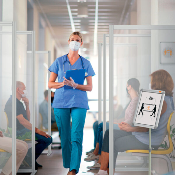 nobo vloerstandaard DIN A3, maat: (B)300 x (D)300 x (H)900 mm