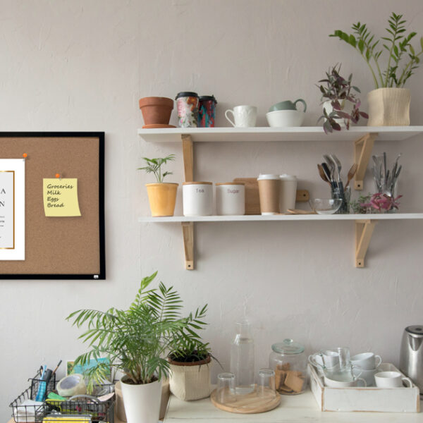 nobo kurkbord, (B)585 x (H)430 mm, kunststof rand zwart