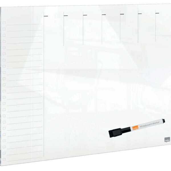 nobo glazen-weekplanner Glas, (B)560 x (D)430 mm, wit