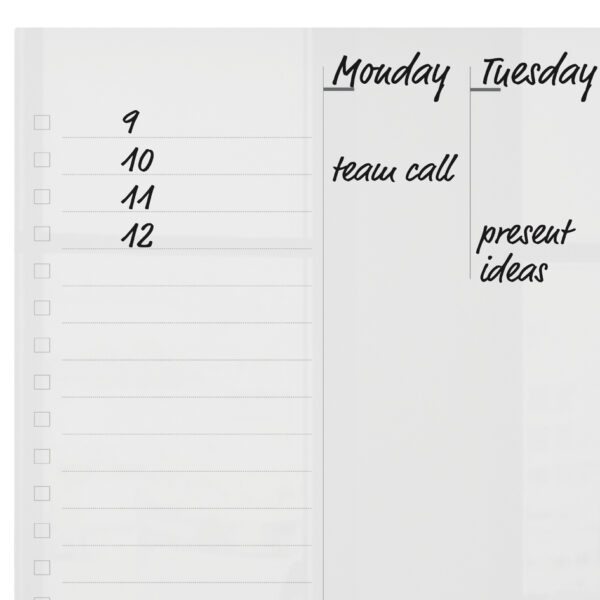 nobo acryl-weekplanner, DIN A4, randloos, glashelder