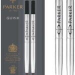 PARKER rollerballvulling QUINK, 0,7 mm, zwart, blister met 2 stuks