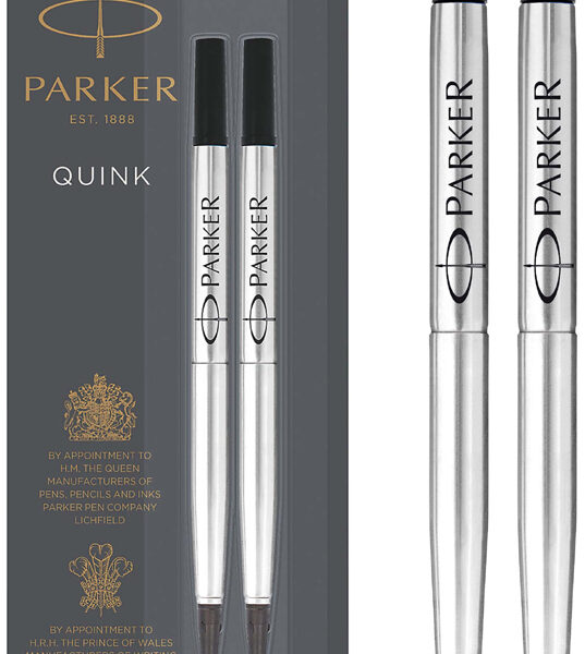 PARKER rollerballvulling QUINK, 0,7 mm, zwart, blister met 2 stuks