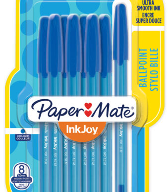 Paper:Mate balpen InkJoy 100, 8 stuks in blister, blauw