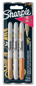 Sharpie permanent marker metallic, 3 stuks op blisterkaart