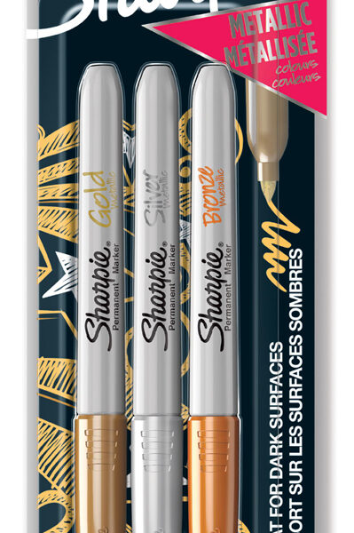 Sharpie permanent marker metallic, 3 stuks op blisterkaart