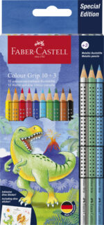 FABER-CASTELL driehoekige kleurpotloden Colour GRIP Dino, 10+3