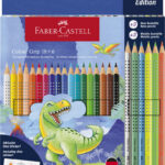 FABER-CASTELL driehoekige kleurpotloden Colour GRIP Dino, 18+6