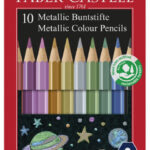 FABER-CASTELL zeshoekig kleurpotlood metallic, 10 stuks in doosje