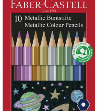 FABER-CASTELL zeshoekig kleurpotlood metallic, 10 stuks in doosje