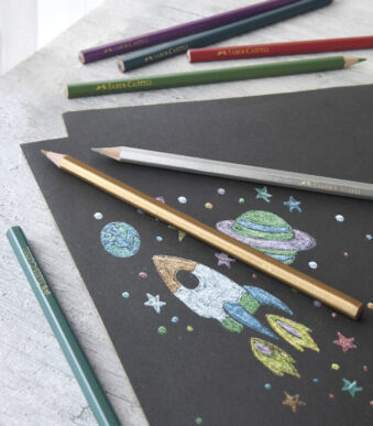 FABER-CASTELL zeshoekig kleurpotlood metallic, 10 stuks in doosje