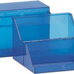 helit kleine kaartenbak transparant, A6 liggend, blauw, ongevuld