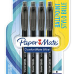 Paper:Mate drukbalpen Comfortmate Ultra, 1,0 mm, zwart, 4 stuks op blister