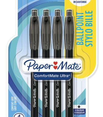 Paper:Mate drukbalpen Comfortmate Ultra, 1,0 mm, zwart, 4 stuks op blister
