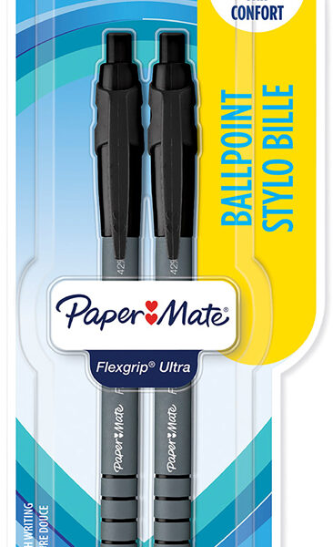 Paper:Mate drukbalpen FlexGrip Ultra, 2 stuks op blister, 1,0 mm, zwart