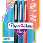 Paper:Mate fineliner Flair, 3 stuks op blister, kleuren assorti