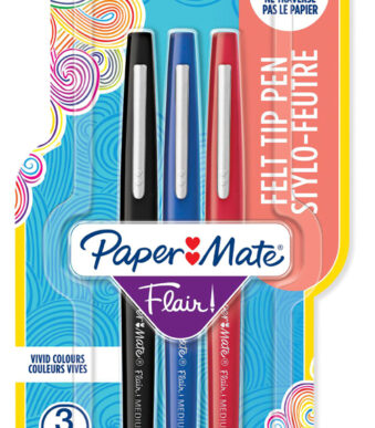 Paper:Mate fineliner Flair, 3 stuks op blister, kleuren assorti