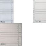 LEITZ scheidingsbladen, A4 overbreed, kraftkarton 200 g/m2, chamois