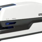 Rapid electrische nietmachine Optima GripE, wit/grijs/blauw