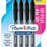 Paper:Mate gelpen FlexGrip GEL, 4 stuks in blister, 0,7 mm, zwart