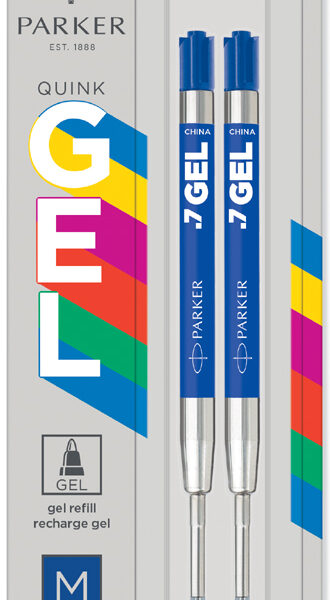 PARKER gel-vulling ECO, blauw, lijndikte: M, 2 stuks op blister