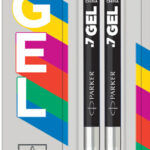 PARKER gel-vulling ECO, zwart, lijndikte: M, 2 stuks op blister