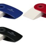 FABER-CASTELL kunststof vlakgum SLEEVE MINI, rood / blauw