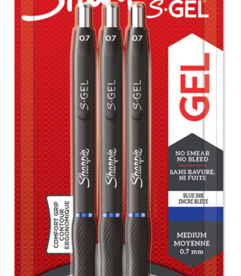 Sharpie gelpen S-GEL, 0,7 mm, blauw, 3 stuks op blister