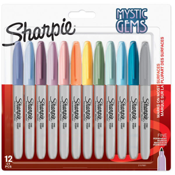 Sharpie permanent-marker FINE MYSTIC GEMS, 12 stuks op blister
