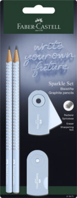 FABER-CASTELL schrijfset GRIP SPARKLE, lichtblauw