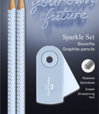 FABER-CASTELL schrijfset GRIP SPARKLE, lichtblauw