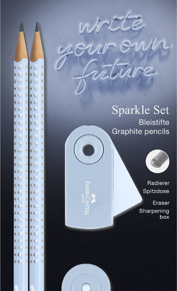 FABER-CASTELL schrijfset GRIP SPARKLE, lichtblauw